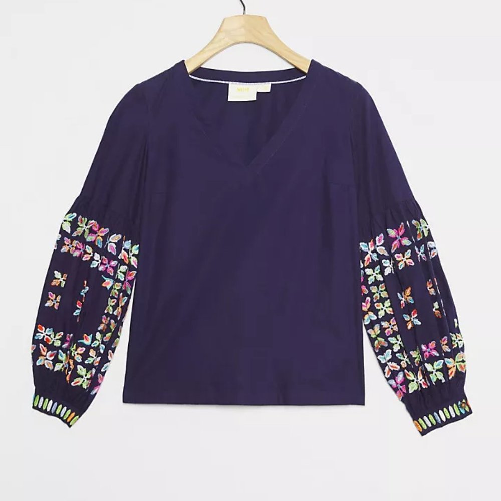 Anthropologie  NEW Maeve Sonja Embroidered BlouSE top  SIZE 0 new with tag - Picture 2 of 7